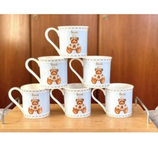 Harrods Coffee Mug Set Of 6 Babyblue Teddy Fine Bone China Tea Coffee Ideal Gift