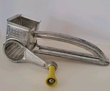 Vtg Mouli Cheese Grater Rotary Hand Grater Yellow Handle FRANCE Right Left Hand