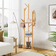 Wooden Floor Clothes Hat Coat