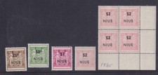 Niue stamp duty Overprints unmounted apart from 25c which maybe lightly mounted