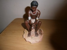 Vintage Castagna M.I. Studio porcelain resin African kindling figure.DAMAGE(E12)