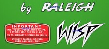Raleigh Wisp RM7 Full Set reproduction Decals Self Adhesive Vintage Moped