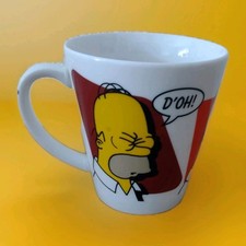 The Simpsons TV Vintage Homer Coffee/Tea Mug Doh Nuts Mmmm Donuts.              