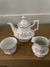 Eternal Beau Teapot, Sugar Bowl and Milk Jug. Made In Britain Stamp