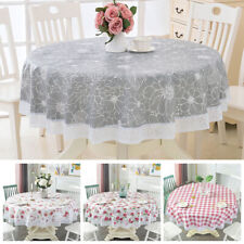 Round Waterproof Oil Proof PVC Table Cloth Home Dining Tablecloth Cover Decor