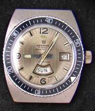 Newmark Diver Day & Date Hand-Wind Vintage Watch -- Spares/Repairs