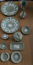 Wedgwood Jasperware Sage Green Job Lot of 9 pieces
