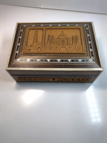 Vintage taj mahal wooden box - vintage,