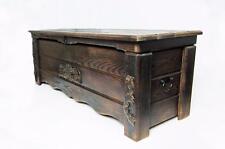 Wooden Vintage Blanket Trunk Box Coffee Table Chest Ottoman Furniture WBT6