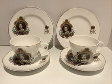 Queen Elizabeth ii Silver Jubile Mayfair Fine Bone China Tea Trio Set X 2 1977