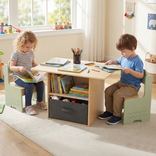 Table and chairs set wooden - table,