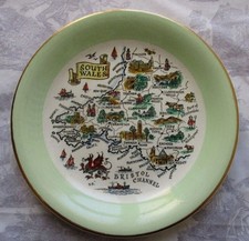 Vintage Britannia Designs Dartmouth Souvenir Pottery Plate of South Wales