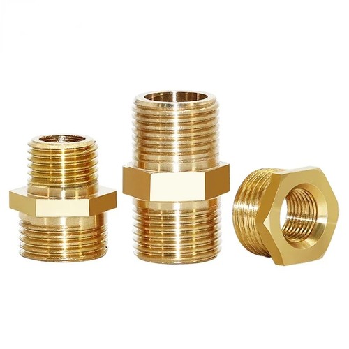 Brass hex nipple pipe fitting - pipe,
