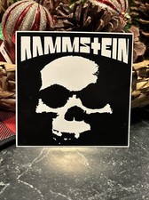 Rammstein vtg sticker Decal 90s Show Concert Promo Rare Vinyl 4.5” Metal Skull