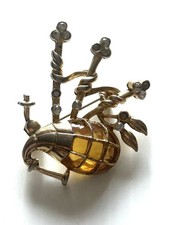 Vintage Bagpipes Pin -