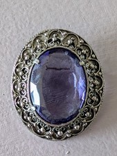 Vintage Silvertone Amethyst