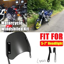 Motorcycle Clip On Windshield Wind Screen Black Deflector Extension Spoiler UK