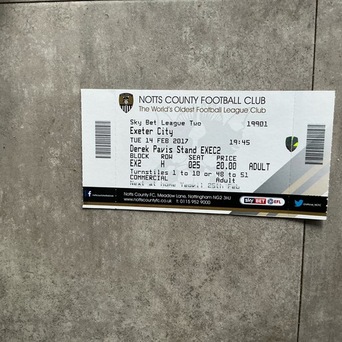 Ticket notts county - notts, exeter