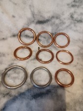 Vintage set of 7 copper and 2 steel Hiatt’s Wrought Bull Cow Nose Ring Cattle