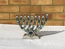 Traditional 9 Branch Jerusalem Temple Candle Holder Menorah Jewish Israel Candle