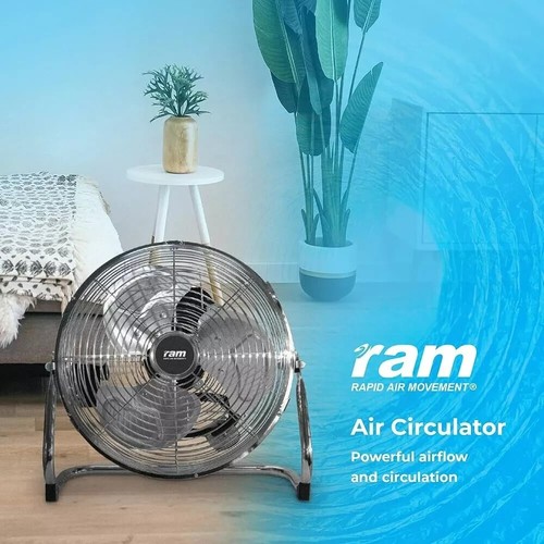 Ram floor fan chrome metal - fan,
