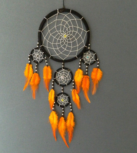 Dream catcher orange black - catcher,