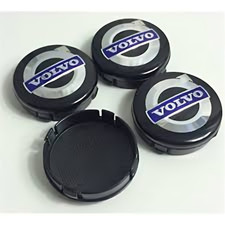 4 x Volvo 64mm Alloy Hub Wheel Centre Caps Cover Set Emblem Top Quality Black UK