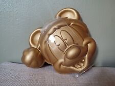 Disney Store Mickey Mouse Gold Metal Vintage Christmas Jelly Mould Tin
