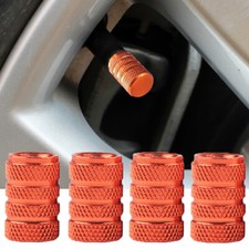4Pcs Orange Car Wheel Tyre Valve Stem Air Dust Cover Screw Caps Auto Accessories