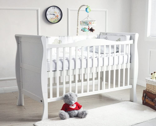 Solid wooden baby cot bed - cot,