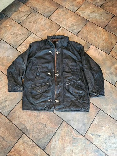 Vintage brown leather - leather, jacket