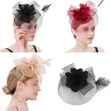 Feather Gauze Hairpin Headdress Bridal Feather Retro Party Hair Accessories