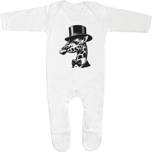Giraffe wearing top hat baby - wearing, hat'