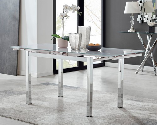 Enna white glass - glass, chrome
