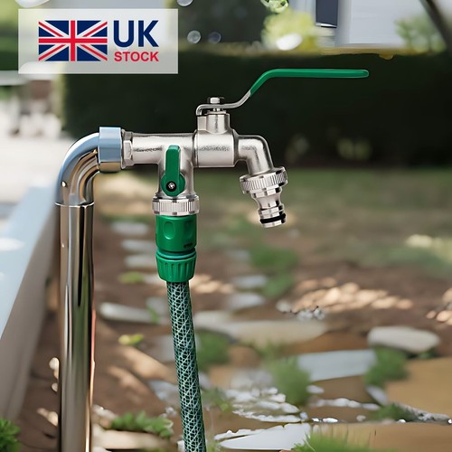 Double garden tap with - tap,