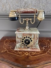 Vintage Onyx And Brass Rotary