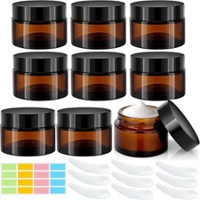 50ml Amber Glass Jars, 9Pack
