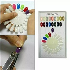 Nail Practice sticks 108 Display Art Fan Polish Color Pop Tip Chart -6 Wheels