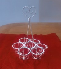 Wire basket egg holder for 6 eggs