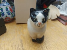 Quail Pottery Ceramic Cream / Black Cat 'Morgan'