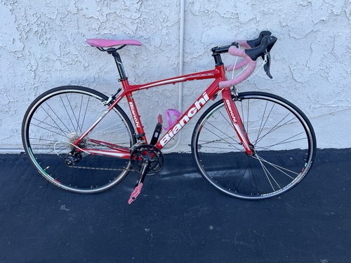 Bianchi red pink road bike - bianchi,
