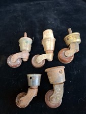 5 Old Antique Brass Ceramic