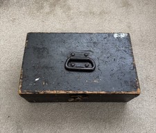 Vintage Engineers Wooden Tool/Chest  Box with lock , 40/25/15cm , 