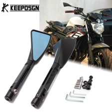 Black Triangle Motorcycle Side Mirrors For Yamaha XJ6 FZ6R FZ6 FZ1 FZ 1000 Fazer