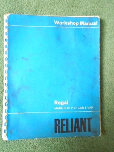 Reliant workshop manual:Regal