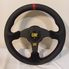 OMP STEERING WHEEL TARGA 330mm SUEDE RED STICTCHING + HORN + BOSS KIT