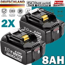 2x original 18V/8.0Ah for Makita battery BL1860B 197422-4 BL1850 BL1830 battery DE