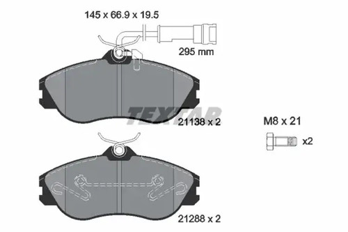 Brake pads 2113802 textar - pads, for