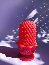 RARE 1970s Confederate Brooke Crescent Amberina Diamond / Hobnail Fairy Lite