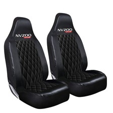 FOR NISSAN NV200 VAN - LUXURY BLACK QUILTED DIAMOND LEATHER CAR SEAT COVERS